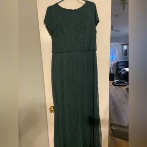 Mother of the Bride dress/ long beaded green dress